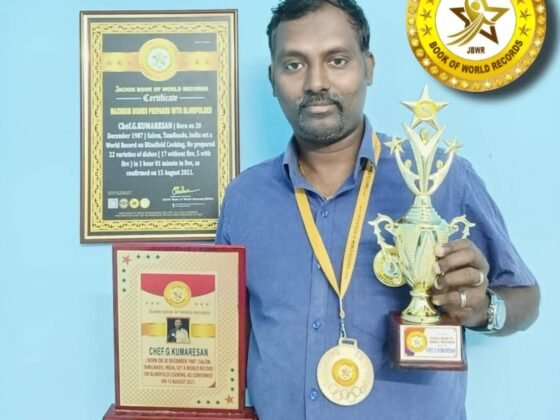 MAXIMUM DISHES PREPARED WITH BLINDFOLDED