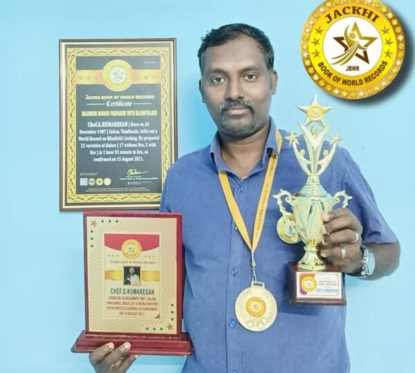 MAXIMUM DISHES PREPARED WITH BLINDFOLDED