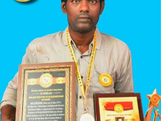 SMALLEST SCULPTURE OF DR.RADHAKRISHNAN ON ERASER