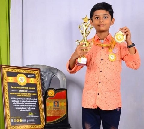 WORLD RECORD BY MAKING A PAPERBOAT AND RECITING 118 ELEMENTS OF PERIODIC TABLE SIMULTANEOUSLY