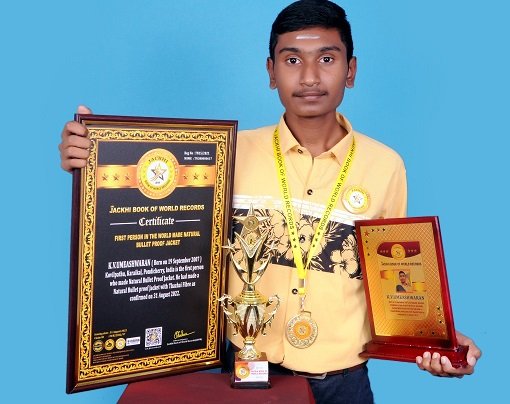 FIRST PERSON IN THE WORLD MADE NATURAL BULLET PROOF JACKET