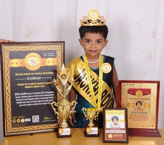 YOUNGEST KID TO IDENTIFY AND RECITE MAXIMUM NUMBER OF COUNTRY FLAGS