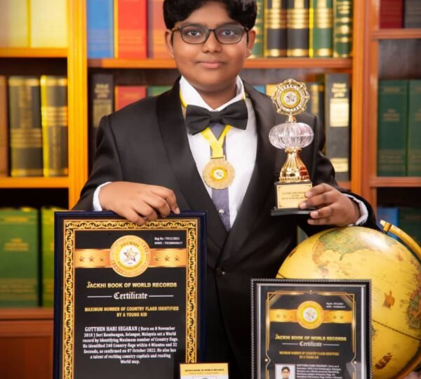 MAXIMUM NUMBER OF COUNTRY FLAGS IDENTIFIED BY A YOUNG KID