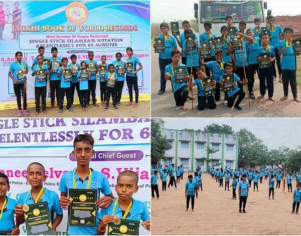 MOST NUMBER OF PEOPLE PERFORMED SINGLE STICK SILAMBAM ROTATION RELENTLESSLY FOR 60 MINUTES