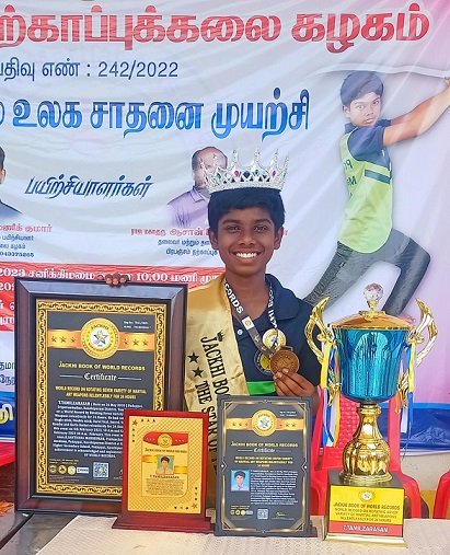 WORLD RECORD ON ROTATING SEVEN VARIETY OF MARTIAL ART WEAPONS RELENTLESSLY FOR 24 HOURS