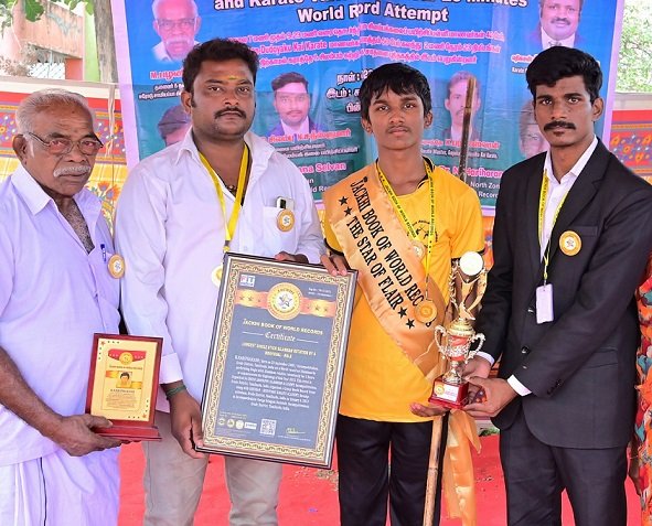 LONGEST SINGLE STICK SILAMBAM ROTATION BY A INDIVIDUAL – MALE