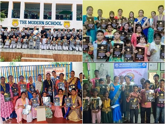 MOST NUMBER OF PEOPLE PERFORMED 12 ASANAS OF  SURYANAMASKAR  IN 12 MINUTES