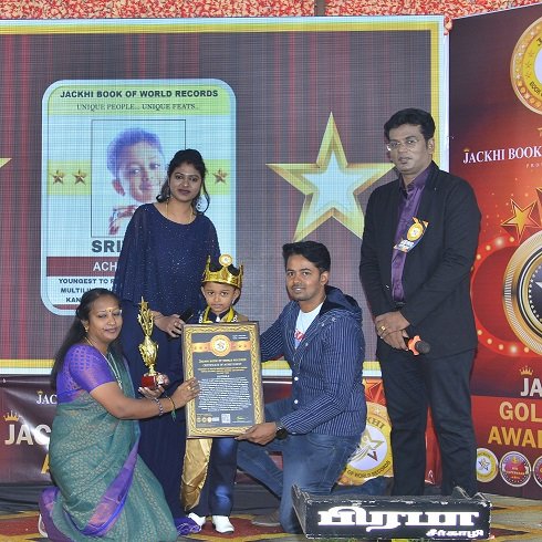 YOUNGEST TO RECITE MAXIMUM NUMBER OF MULTILINGUAL TOPICS ON TAMIL,ENGLISH,KANNADA AND SANSKRIT IN LEAST TIME