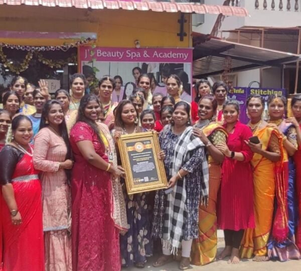 TEAM OF MAKEUP ARTISTS COMPLETED THE BRIDAL MAKEUP IN A SHORT SPAN OF TIME