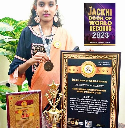 MAXIMUM NUMBER OF YOGA POSES WITHIN A SHORT DURATION  BY A INDIVIDUAL ( Female)