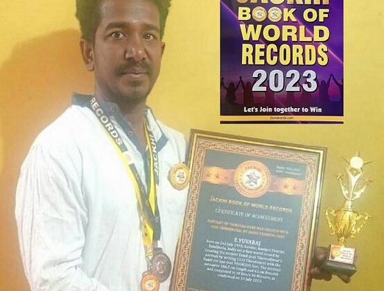 PORTRAIT OF THIRUVALLUVAR WAS CREATED WITH 1330 THIRUKKURAL BY USING THAMIZHI FONT