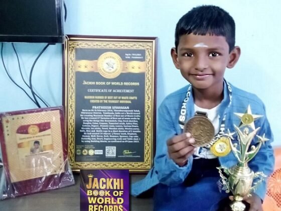 MAXIMUM NUMBER OF BEST OUT OF WASTE CRAFTS CREATED BY THE YOUNGEST INDIVIDUAL