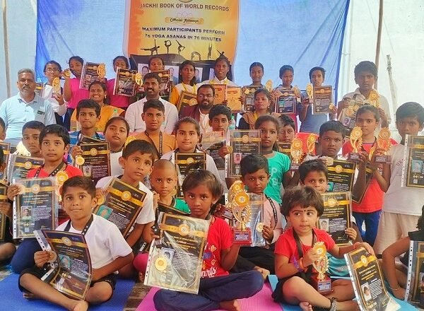 MAXIMUM PARTICIPANTS PERFORMED 76 YOGA ASANAS IN 76 MINUTES