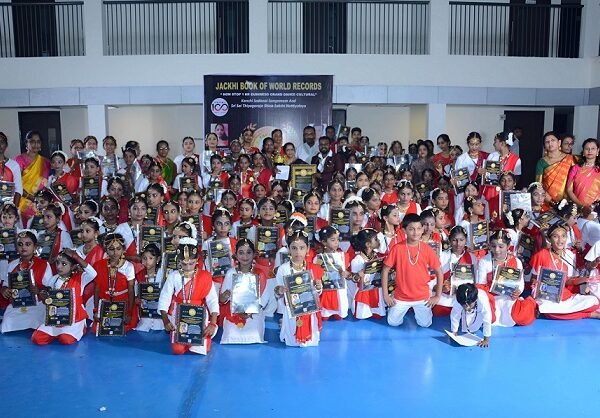 MAXIMUM PARTICIPANTS PERFORMED TAMIL CULTURAL DANCE VARIETIES TO COMMEMORATE THE 100TH ANNIVERSARY OF THE FORMER TAMILNADU CHIEF MINISTER Dr. KALAIGNAR M.KARUNANIDHI