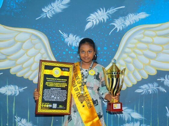INDIAN NATIONAL FLAG CREATED BY AN INDIVIDUAL USING 7 THOUSAND 5 HUNDRED THUMB IMPRESSIONS TO CELEBRATE 75 TH REPUBLIC DAY OF INDIA