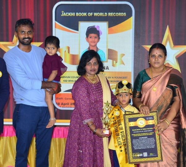 MAXIMUM COUNTRIES FLAGS IDENTIFIED BY A YOUNGEST KID WHILE RECITING AATHICHUDI AND NUMBERS