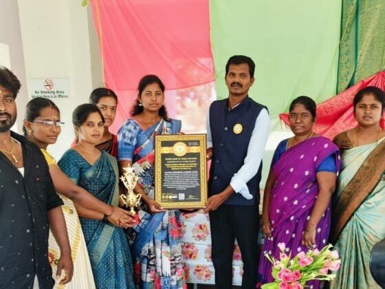 MAXIMUM STUDENTS PERFORMED THE TRADITIONAL ART SILAMBAM FOR AN HOUR, REFLECTING TRICOLOR OF THE INDIAN FLAG