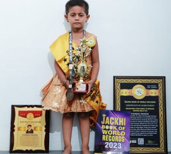 SIBLINGS MADE A GIANT RANGOLI TO EMPHASIZE EVERYONE SHOULD VOTE