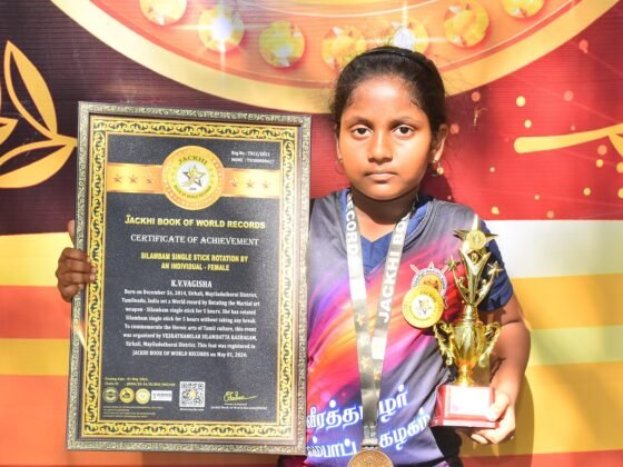 SILAMBAM SINGLE STICK ROTATION BY AN INDIVIDUAL – FEMALE  ( Under 10 Age Category )