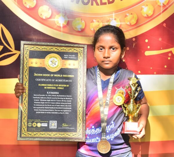 SILAMBAM SINGLE STICK ROTATION BY AN INDIVIDUAL – FEMALE  ( Under 10 Age Category )