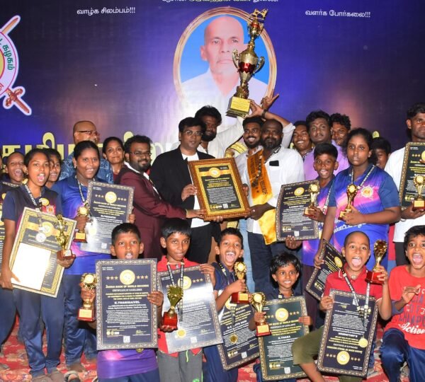 MAXIMUM PARTICIPANTS ROTATED 10 TYPES OF MARTIAL ART EQUIPMENTS FOR 10 HOURS TO  COMMEMORATE THE HEROIC ARTS OF TAMIL CULTURE