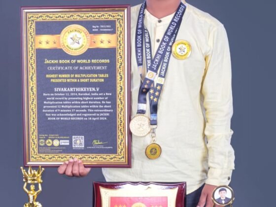 HIGHEST NUMBER OF MULTIPLICATION TABLES PRESENTED WITHIN A SHORT DURATION