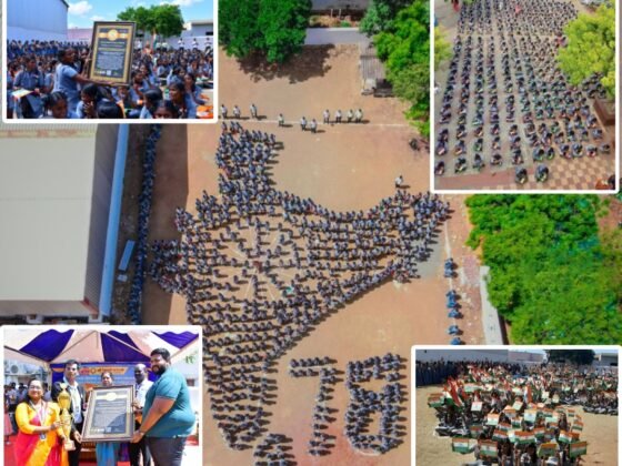 MAXIMUM PARTICIPANTS DREW INDIAN NATIONAL FLAG ON SLATE TO CELEBRATE 78TH INDEPENDENCE DAY OF INDIA