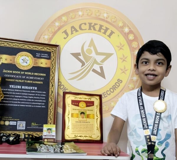 YOUNGEST POLYGLOT TO WRITE ALPHABETS