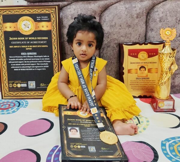 MOST JUMPS BY A TODDLER IN ONE MINUTE WITH PARENTAL SUPPORT