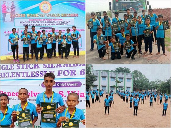 MOST NUMBER OF PEOPLE PERFORMED SINGLE STICK SILAMBAM ROTATION RELENTLESSLY FOR 60 MINUTES